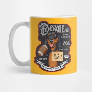 Cute Funny Doxie Dachshund Holding Dog Football Mug